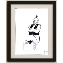 Karikatural Chris Hovian 29X21CM Orijinal Karikatür Tablo