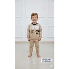 Miar Kids Erkek Çocuk New York Baskılı Sweatshirt ve Alt Eşofman Takımı - Pamuklu Iki Iplik Takım