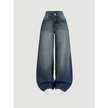 8line Yeşil Tint Baggy Salaş Cepli Bol Kesim Kot Pantolon