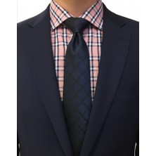 Reflect Your Style Kravat Lüks Su ve Leke Tutmaz Özel Kumaş Lacivert Çizgi Detay