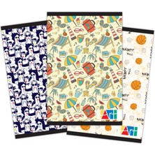 Kulinart Kk Tel Dikişli Desenli Defter A4 96 Yaprak Kareli 2 Adet