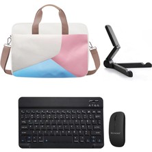 Microcase Lenovo Idea Tab 11 Inch / K11 2.jenerasyon Tablet Için Tablet Çanta + Bluetooth Klavye + Mouse + Tablet Standı Siyah- AL4233