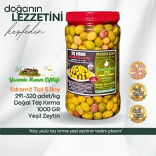 Yasemin Hanım Çiftliği Taş Kırma Yeşil Zeytin – Edremit Tipi S Boy – 1 kg (291–320 Adet/kg)