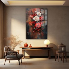 Marsilyan Açan Çiçek Cam Tablo Ultra Canlı Renkli Kırılmaz Cam Tablo Ev Hediyesi Ofis Hediyesi