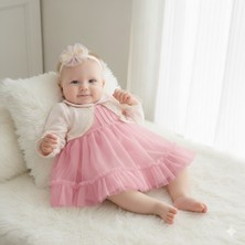 Miniday Kız Bebek Mevlütlük Dantelli Elbise Bandanalı