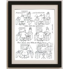 Karikatural Marie Marcks 24X18CM Orijinal Karikatür Tablo