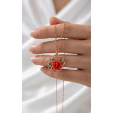 Çekirdek Jewelry 925 Ayar Gümüş Sarmaşık Güllü Kolye