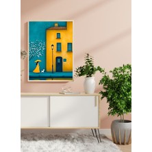 Tek Parça Ahşap Çerçeveli Oturma Odası Salon Mutfak Dekoratif Tablo