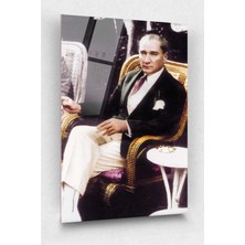 Marsilyan Atatürk Cam Tablo - Atatürk Tablo - Ata Tablo- Türk Tablo - Türkiye Cam Duvar Dekor - Ofis Tablo