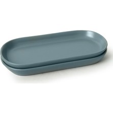 Keramika Nordic Kayık Tabak Yeşil / Gri 16 cm 4 Adet