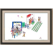 Karikatural Harumi Imahase 43X30CM Orijinal Karikatür Tablo