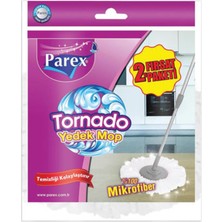 Parex Tornado Mop Yedek 1+1 2 Adet Yumuşak Yüzeyli Mikrofiber Mop Yedeği ile Temizlik Kolaylığı