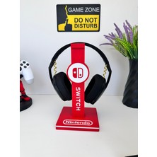 3dpazarıcom 3D Baskı Kırmızı Beyaz Tasarımlı Kulaklık Tutucu