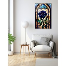 Marsilyan Vitray Mor Gül Cam Tablo