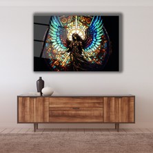 Marsilyan Vitray Mavi Kanatlı Melek Cam Tablo