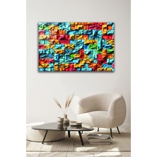 Marsilyan Boyalı Tuğlalar Cam Tablo