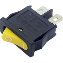 Demir Led Dar Tekli Mini Işıksız On-Off Anahtar Siyah Kasa Sarı 2 Pinli Dar Tekli Mini Işıksız Switch (5 Adet)