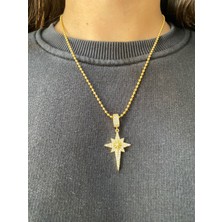 Rose Takı ve Aksesuar Taşlı Kutup Yıldızlı Çelik Kolye