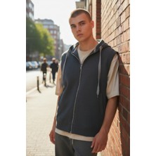 Ahmera Haki Unısex Kapüşonlu Mevsimlik Yelek