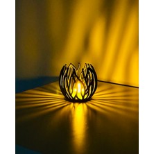 Pluto 3D 3D Baskı Dekoratif Tealight Mumluk-Modern Tasarım, Pla Malzeme, El Yapımı Şık Aksesuar-Siyah-03