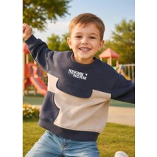 Tuma Collection Erkek Çocuk Kışlık Sweatshirt Pamuklu Üç Iplik Şardonlu Günlük Rahat Model 5-6-7-8 Yaş