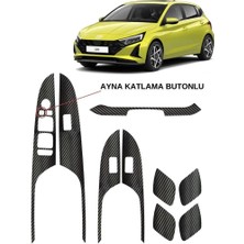 Carmind Hyundai I20 Iç Trim Karbon Folyo Kaplama Set (Ayna Katlama Butonlu)