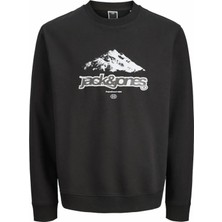 Jack & Jones Jack Jones Flare Front Prınt Relax Fit Erkek Sweat 12285680