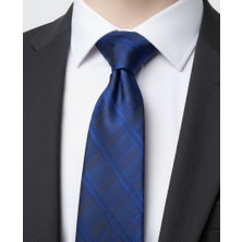 Reflect Your Style Kravat Lüks Su ve Leke Tutmaz Özel Kumaş Gri ve Lacivert Detaylı