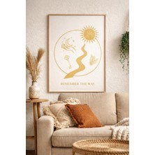Bohem Spiritüel Duvar Posteri – Remember The Way | Ay, Güneş ve Yol Sembolü