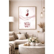 Dekoratif Duvar Posteri – Wine Note | Modern Şarap Illüstrasyonu