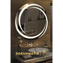 Karaçam Dekor Lazer Kumlamalı LED Işıklı Dokunmatik Banyo ve Konsol Aynası