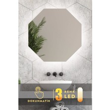 Karaçam Dekor LED Işıklı Sekizgen Banyo ve Konsol Aynası