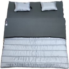 Masif -18 350 gr Polarlı Yastıklı Çift Kişilik Uyku Tulumu Gri