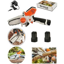 Depolife Şarjlı Zincirli Testere Ağaç Ahşap Kesmek Için Şarjlı Çift Akülü Testere Ağaç Dal Budama Testeresi