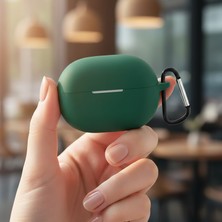 Caseonn Huawei Freebuds Pro 3 - Pro 4 Kılıf Askı Aparatlı Mat Silikon Koyu Yeşil