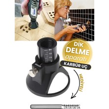 Depolife Gravür Makinesi Için Dik Delme Aparatı ve Ahşap Fayans Seramik Kesme Karbür Uç Seti Derz Temizleme