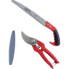 Depolife Bahçe Ağaç Dal Kesme Budama Bileme Seti Testere Makas Tırpan Taşı Takımı 3lü Set Takım
