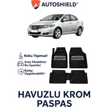 Honda City Serisi Tüm Modeller Ile Uyumlu Universal Derin Havuzlu Paspas Krom Karbon