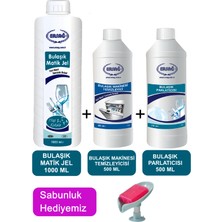 Ersağ Bulaşık Matik Jel 1000 ml - Parlatıcı ve Temizleyici 500 ml + ( Sabunluk Hediyemiz )  229-21