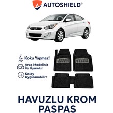 Hyundai Accent Blue Serisi Tüm Modeller Ile Uyumlu Universal Derin Havuzlu Paspas Krom Karbon