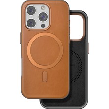 Ozlstor Venco Iphone 16 Pro Puskas Magsafe Kapak - Açık Kahve