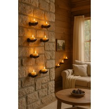 the mr east 5’li El Figürlü Dekoratif Tealight Mumluk Seti Yapıştırılabilir & Vidalı, Hediyelik Mumlar Dahil