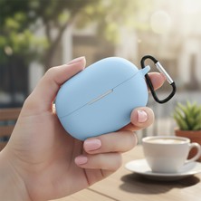 Caseonn Huawei Freebuds Pro 3 - Pro 4 Kılıf Askı Aparatlı Mat Silikon Mavi