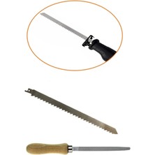 Depolife Tilki Kuyruğu Testeresi ve Bileme Eğesi Kemik Ahşap Buz Odun Kesme Ucu Paslanmaz Çelik 300MM (30CM)