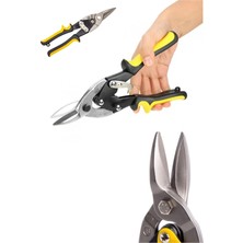 Depolife Saç Teneke Alüminyum Karton Kesme Makası Düz Çeneli Makas Düz Ağız Kaportacı Makası 250MM