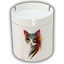 Sartre Art "canım Kedim" Tasarımlı Hediyelik  Kokusuz Söndür At Küllük Kül Tablası