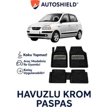 Hyundai Atos Serisi Tüm Modeller Ile Uyumlu Universal Derin Havuzlu Paspas Krom Karbon