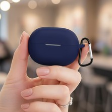 Caseonn Huawei Freebuds Pro 3 - Pro 4 Kılıf Askı Aparatlı Mat Silikon Lacivert