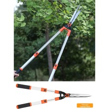 Depolife Bahçe Çit Makası Teleskopik Uzayan Alüminyum Kollu Çim Şimşir Çalı Ot Taflan Kesme Budama Makası