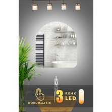 Karaçam Dekor LED Işıklı Asimetrik 3 Renkli Dokunmatik Banyo ve Konsol Aynası